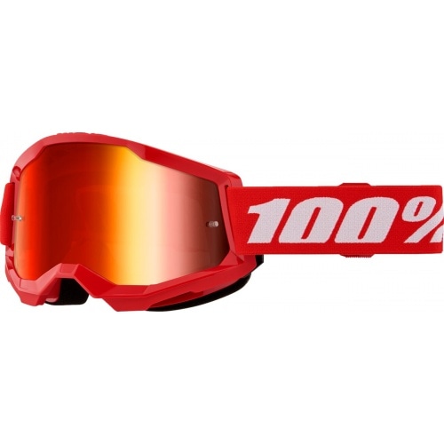 MX aizsargbrilles 100% Strata 2 red red red mirror MX aizsargbrilles 100% Strata 2 red red red mirror