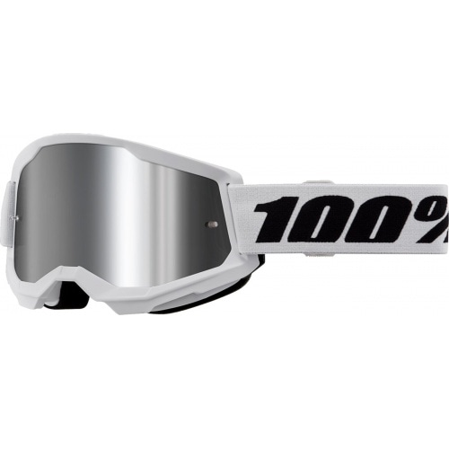 MX aizsargbrilles 100% Strata 2 white silver mirror MX aizsargbrilles 100% Strata 2 white silver mirror