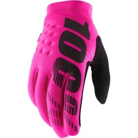 MX Gloves 100% Brisker neon pink