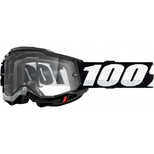Briļļu brilles MX 100% Accuri 2 ENDURO melnas caurspīdīgas Briļļu brilles MX 100% Accuri 2 ENDURO melnas caurspīdīgas