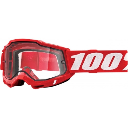 Briļļu brilles MX 100% Accuri 2 ENDURO sarkanas caurspīdīgas Briļļu brilles MX 100% Accuri 2 ENDURO sarkanas caurspīdīgas