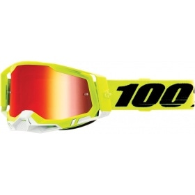 Briļļu brilles MX 100% Racecraft 2 yellow red mirror lens