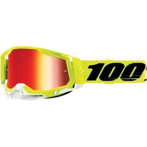 Briļļu brilles MX 100% Racecraft 2 yellow red mirror lens Briļļu brilles MX 100% Racecraft 2 yellow red mirror lens