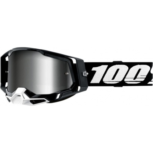 Goggles MX 100% Racecraft 2 black silver mirror lens Goggles MX 100% Racecraft 2 black silver mirror lens
