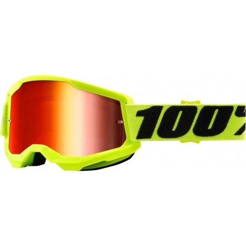 Goggles MX 100% Strata 2 yellow / red mirror lens Goggles MX 100% Strata 2 yellow / red mirror lens
