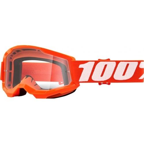 Briļļu brilles MX 100% Strata 2 Kids orange caurspīdīgas Briļļu brilles MX 100% Strata 2 Kids orange caurspīdīgas