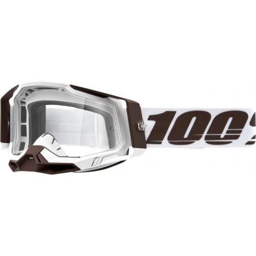 Briļļu brilles MX 100% Racecraft 2 Snowbird caurspīdīgas Briļļu brilles MX 100% Racecraft 2 Snowbird caurspīdīgas
