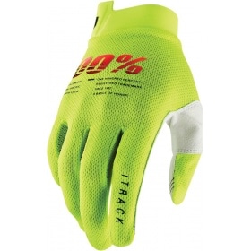 Gloves 100% Kids iTRACK neon yellow