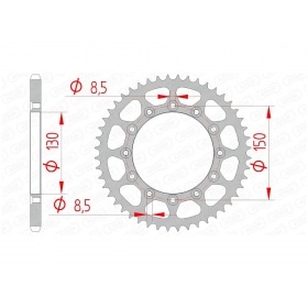 Aizmugurējā sprocket Afam tērauds 40 zobi Yamaha YZ / YZF