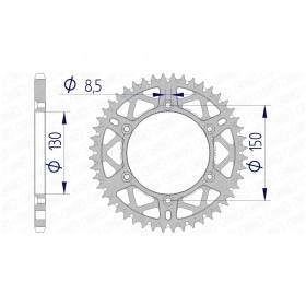 Rear Sprocket Afam aluminium self-cleaning 48 teeth Yamaha YZ / YZF