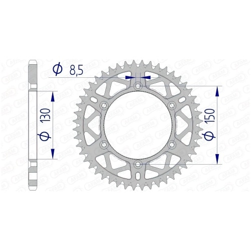 Rear Sprocket Afam aluminium self-cleaning 48 teeth Yamaha YZ / YZF Rear Sprocket Afam aluminium self-cleaning 48 teeth Yamaha YZ / YZF
