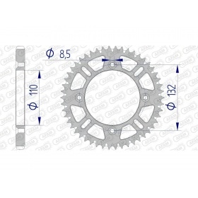 Rear Sprocket Afam aluminium self-cleaning 428 / 46 teeth SX / TC 85