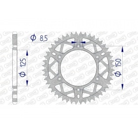 Rear Sprocket Afam aluminium self-cleaning 51 teeth KTM
