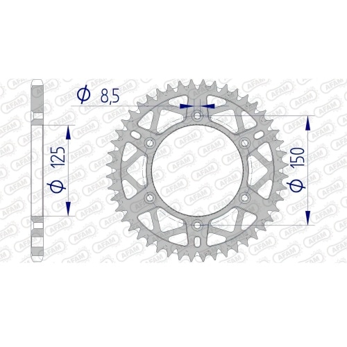 Rear Sprocket Afam aluminium self-cleaning 51 teeth KTM Rear Sprocket Afam aluminium self-cleaning 51 teeth KTM