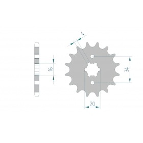 Priekšējais ritenis Afam 15 zobu Beta 125 RR 4T