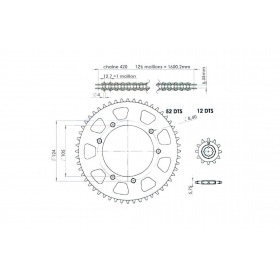 Chain Kit AFAM 12×52 – 420 Rieju MRT / Yamaha DT