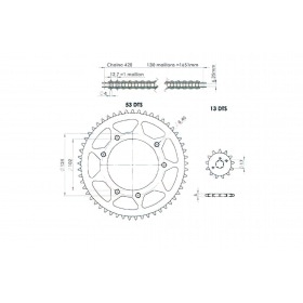 Chain Kit AFAM 13×53 – 420 Derbi Senda DRD