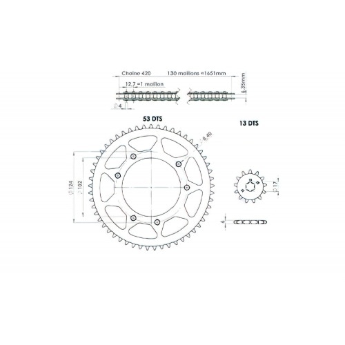 Chain Kit AFAM 13×53 – 420 Derbi Senda DRD Chain Kit AFAM 13×53 – 420 Derbi Senda DRD