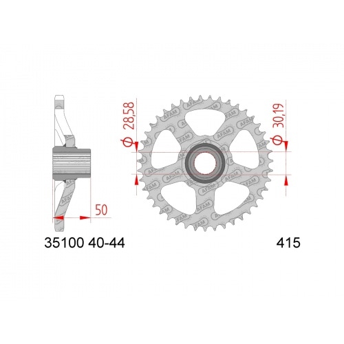 Ķēdes komplekts AFAM 12x43 Aprilia RS50 1993 - 1998 Ķēdes komplekts AFAM 12x43 Aprilia RS50 1993 - 1998