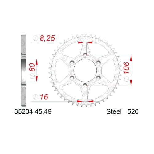 Chain Kit AFAM 16x45 Aprilia ETX 125 Chain Kit AFAM 16x45 Aprilia ETX 125