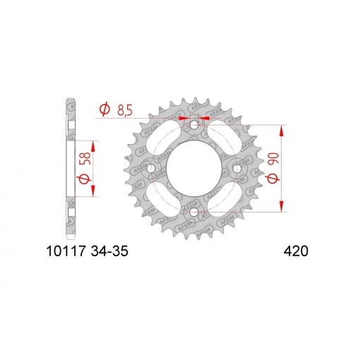 Chain Kit AFAM 15x34 Honda MSX 125 Grom Chain Kit AFAM 15x34 Honda MSX 125 Grom