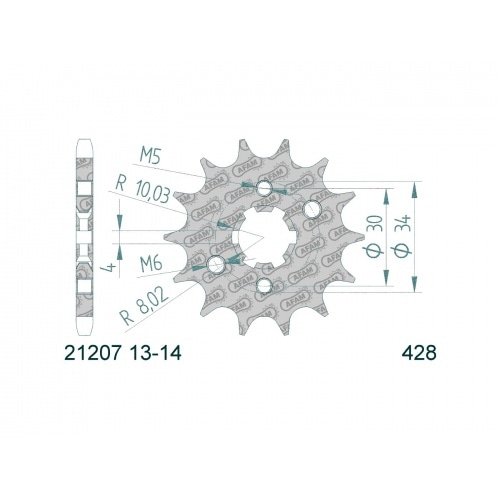 Ķēdes komplekts AFAM 14x50 Yamaha XT 125 R pēc 2005 gada Ķēdes komplekts AFAM 14x50 Yamaha XT 125 R pēc 2005 gada
