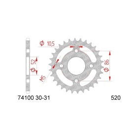 Ķēdes komplekts AFAM 14x30 Kymco MXU 50