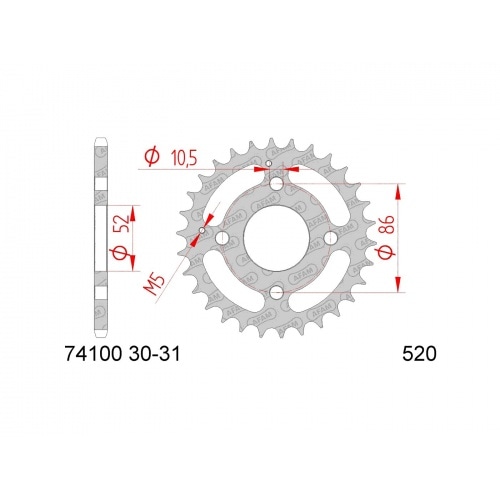 Ķēdes komplekts AFAM 14x30 Kymco MXU 50 Ķēdes komplekts AFAM 14x30 Kymco MXU 50