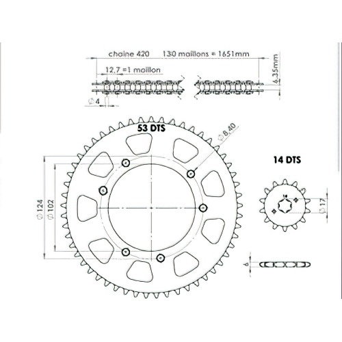 Chain Kit AFAM reinforced 14×53 (size=420) Derbi Senda DRD after 2002 Chain Kit AFAM reinforced 14×53 (size=420) Derbi Senda DRD after 2002