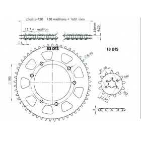 Chain Kit AFAM 13×53 Derbi SM Race / X-trem after 2006