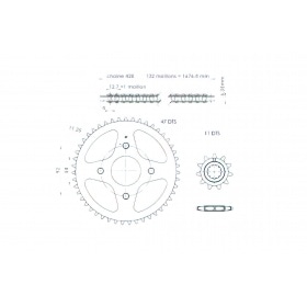 Chain Kit AFAM 11×47 Yamaha TZR after 2003