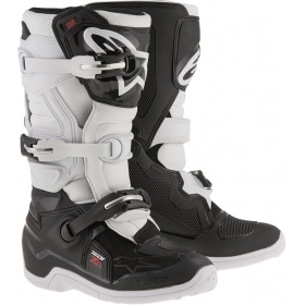 YOUTH TECH 7S OFFROAD BOOTS BLACK/WHITE