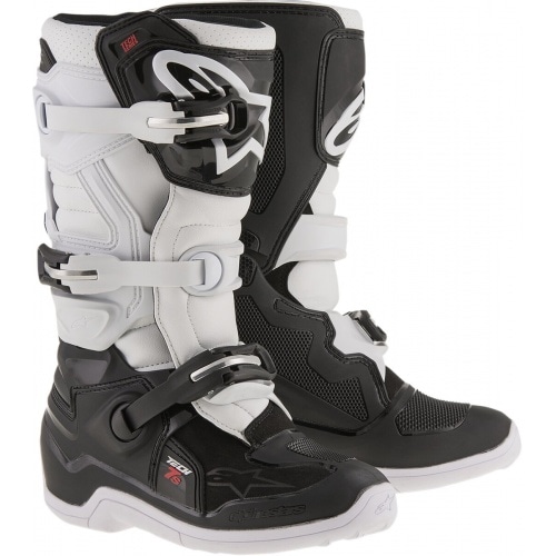 YOUTH TECH 7S OFFROAD BOOTS BLACK/WHITE YOUTH TECH 7S OFFROAD BOOTS BLACK/WHITE