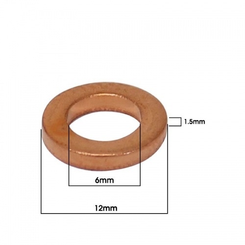Washers / Copper Gaskets M6x12x1,50mm (15 pcs.) Washers / Copper Gaskets M6x12x1,50mm (15 pcs.)