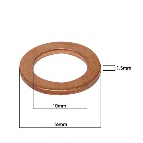 Washers / Copper Gaskets M10x16x1,50mm (10 pcs.) Washers / Copper Gaskets M10x16x1,50mm (10 pcs.)