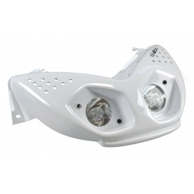 BCD Headlight Mask Double Optic "EVOLUTION" MBK Nitro / Yamaha Aerox white