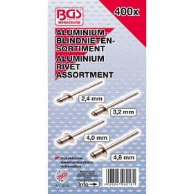 Blind kniežu komplekts BGS alumīnija Ø 2,4 - 4,8 mm 400 gab.