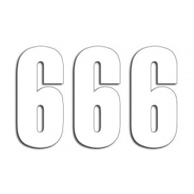 Number Sticker Blackbird #6 13x7cm white