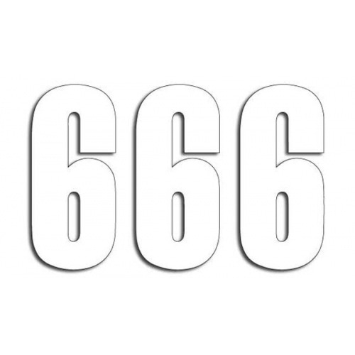 Number Sticker Blackbird #6 13x7cm white Number Sticker Blackbird #6 13x7cm white