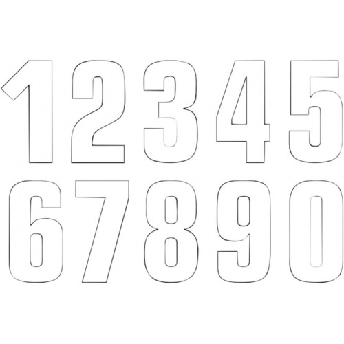 Number Sticker Blackbird #4 16x7.5cm white Number Sticker Blackbird #4 16x7.5cm white