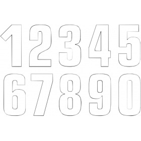 Number Sticker Blackbird #6 16x7.5cm white