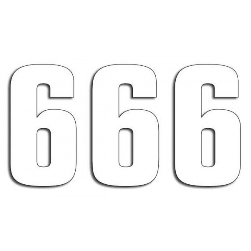 Number Sticker Blackbird #6 16x7.5cm white Number Sticker Blackbird #6 16x7.5cm white