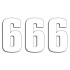Number Sticker Blackbird #6 16x7.5cm white Number Sticker Blackbird #6 16x7.5cm white