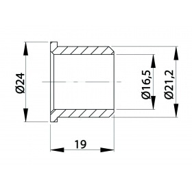 Bushing bottom bracket Buzzetti Puch with pedals d.16,5x21,2x19mm