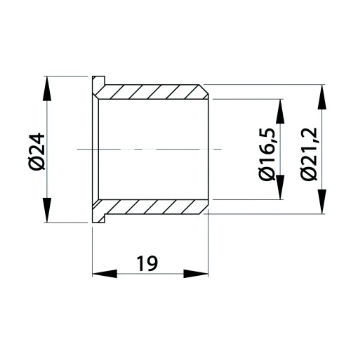 Bushing bottom bracket Buzzetti Puch with pedals d.16,5x21,2x19mm Bushing bottom bracket Buzzetti Puch with pedals d.16,5x21,2x19mm