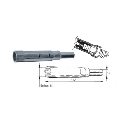 Aizdedzes sveces atslēga Buzzetti 4 taktu 14mm / 110mm Honda SH300 Aizdedzes sveces atslēga Buzzetti 4 taktu 14mm / 110mm Honda SH300