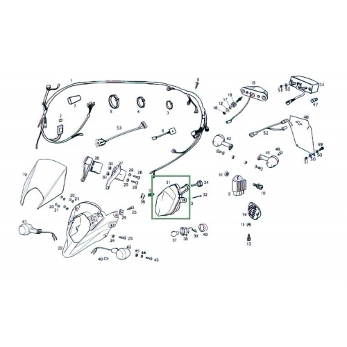 Headlight – original Derbi Senda DRD Pro / X-Treme Headlight – original Derbi Senda DRD Pro / X-Treme