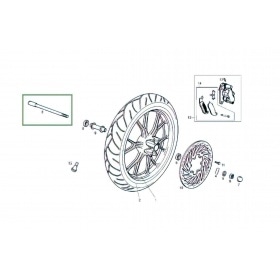 Priekšējā riteņa ass Derbi Senda DRD X-Treme pēc 2010 gada