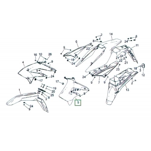 Radiatora vāks kreisais balts Derbi Senda DRD X-Treme pēc 2010 gada Radiatora vāks kreisais balts Derbi Senda DRD X-Treme pēc 2010 gada