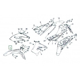Front Mudguard black – original spare part Derbi Senda DRD X-Treme after 2010